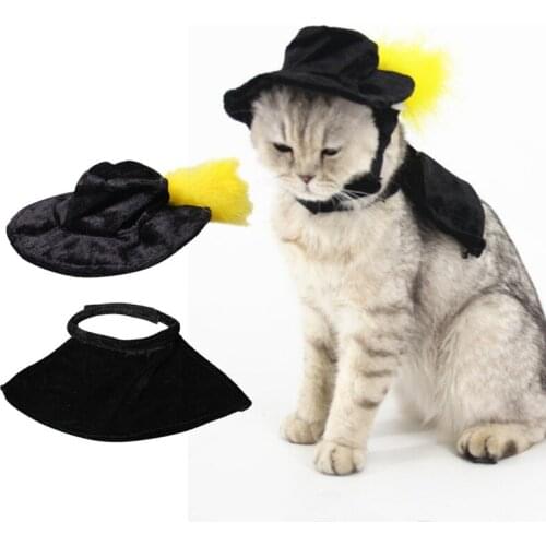 Halloween Pet Costumes Dance style Cosplay Cloak and Cat Dog Cap With Horns Kitten Puppy Cape Pet Clothes Dog Accessoties