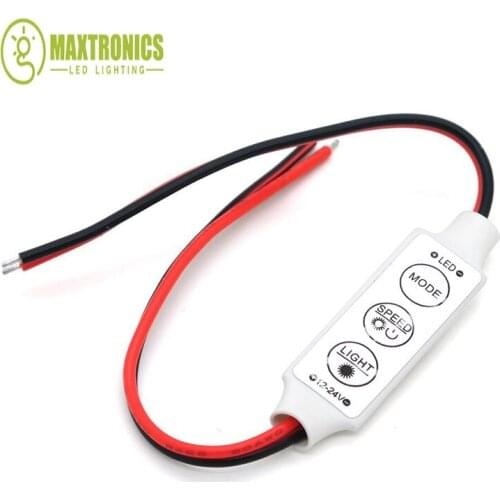 New 1pcs Mini 3 Keys Dimmer Controller DC 12V For Single Color 5050 3528 Led Light Strip Free shipping