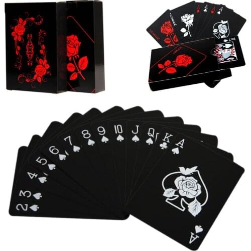 Fashion Playing Cards Poker Game Deck Gold Foil Poker Set Plastic Magic Card Waterproof Cards Magic
