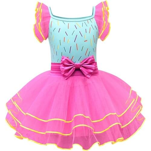 Summer Fancy Girls Nacy Dress Kids Costume Petal Sleeve Casual Clothing Children Party Mini Gown Cosplay Cartoon Figure Dress