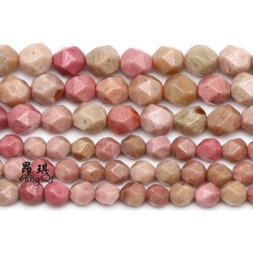 Natural Faceted Red Rhodonite Stone Spacer Loose Beads For Needlework Jewelry Making Diy Beads Bracelet Necklace 15"Strand