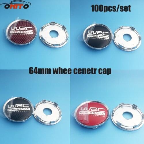 Wholesale 100pcs/lot 64mm Wheel Center Hub Caps Rims Dust Cover red black WRC logo car wheel center cap car emblem badge cover