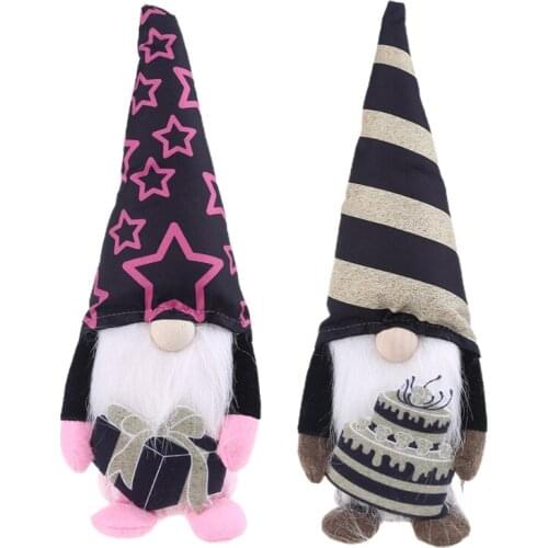 Happy Birthday Cake Gift Box Gnome Tomte Nisse Swedish Elf Home Farmhouse Kitchen Decor Shelf Tiered Tray Decorations