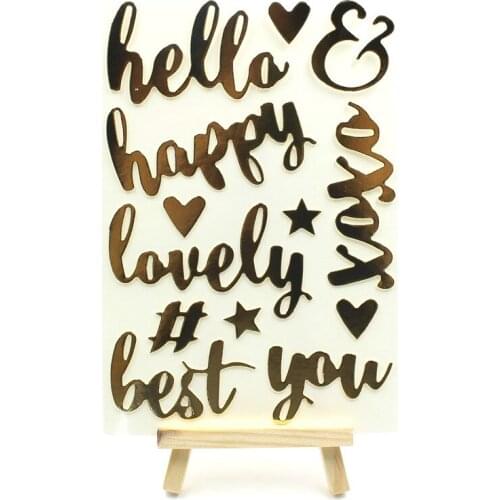 Foil Best You Self- adhesive Chipboard Sticker for Scrapbooking/ DIY Crafts/ Card Making Decoration