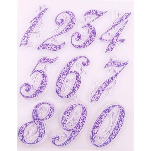 YINISE Silicone Clear Stamps DIES For Scrapbooking STENSICLS NUMBERS DIY PAPER Album Cards MAKING Craft Transparent RUBBER Stamp