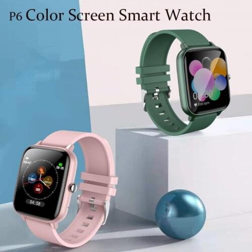 P6 Color Screen Smart Watch Full Touch Blood Pressure Monitor Fitness Sport Smart Bracelet Bluetooth-compatible Custom Wallpaper