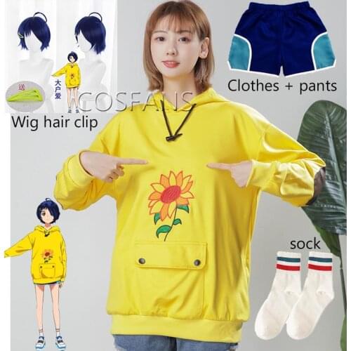 WONDER EGG PRIORITY Ohto Ai Hoodie Pullover Yellow Sweatshirt Anime Cosplay Halloween for Men Women Unisex Casual Suits pants