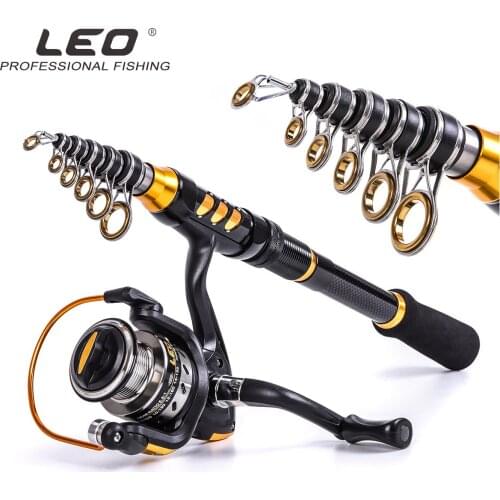 LEO Ultra short Carbon mini aluminium alloy Reel seat Lure Fishing Tackle Telescopic Fishing rod combination spinning fish reel