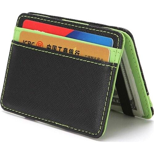 Multicolor Fashion Thin Mini Wallets Women Men Slim Magic Short Small Business PU Leather Coin Credit Card Purse Pouch Holder