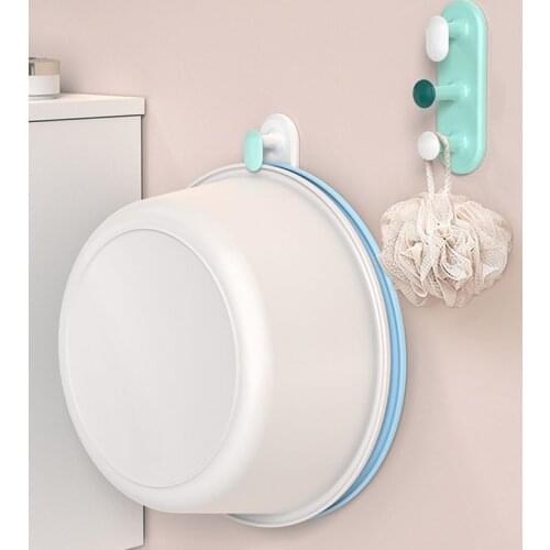 1Pcs PP Multi Purpose Bathroom Supplies Wall-Mounted Adjustable Storage Racks 360° Rotatable Washbasin Hooks 4Colors