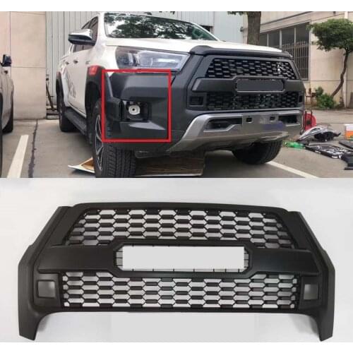 Exterior Auto accessories Parts Mesh Mask Bumper Cover Modified Abs Front Grille Grills For Hilux Rocco 2021Pickup Car Grille