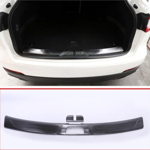 For Maserati Levante SUV 2016 Black 304 Steel Rear Trunk Tail Door Bumper Protector Plate Cover Trim 2pcs Car Accessories