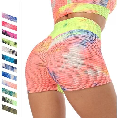 Yoga Shorts Women Fitness High Waist Hip-up Workout Tight Elastic Sportswear Push Up Cycling Running Gym Shorts Leggings