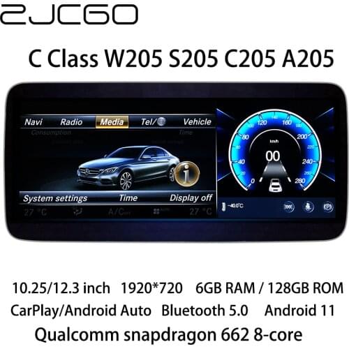 ZJCGO Car Multimedia Player Stereo GPS Radio Navigation Android Screen for Mercedes Benz C Class W205 S205 C205 A205 2015~2021