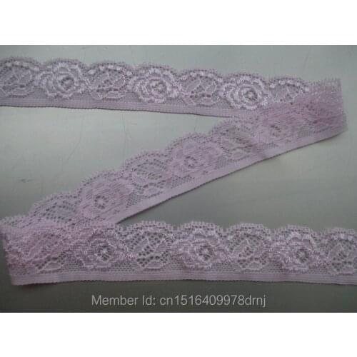 10 yards / lot of beautiful pink embroidered stretch lace width 25 mm DIY clothing accessories Ribbon lace embroidery