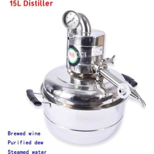15L Household Stainless Steel Distiller for Brewed wine, Purified Dew ,Steamed Water ,Vacuum Distillation