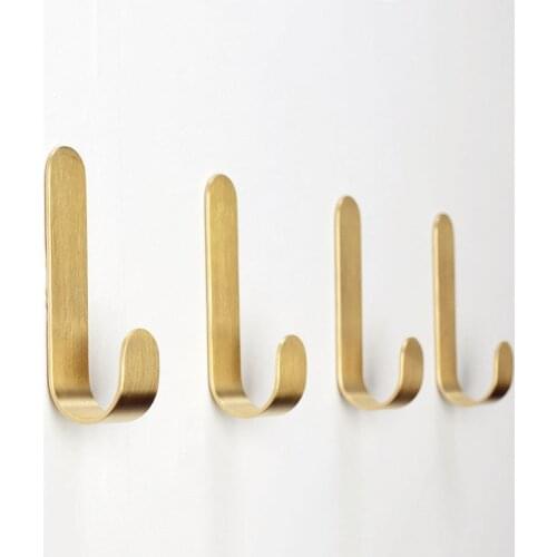 2pcs/lot Brass Hook for Bedroom Wall Hook Towel Hanger Robe Cloth Hooks
