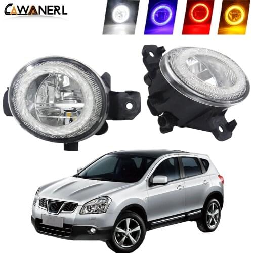 2 Pieces LED Angel Eye Fog Light For Nissan Qashqai 2007-2013 Car Styling Fog Lamp Daytime Running Light DRL 4000LM 12V
