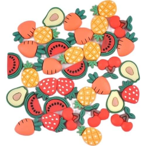 20Pcs Cartoon Watermelon/strawberry/pineapple Scrapbook Craft Flatback Embellishments DIY phone decor Home Furnishing decoration