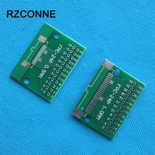 24P FFC FPC Adapter Plate 0.5MM/1.0MM Pitch to 2.54mm 24Pin Flat Cable Socket Connector for PCB Board TFT LCD new