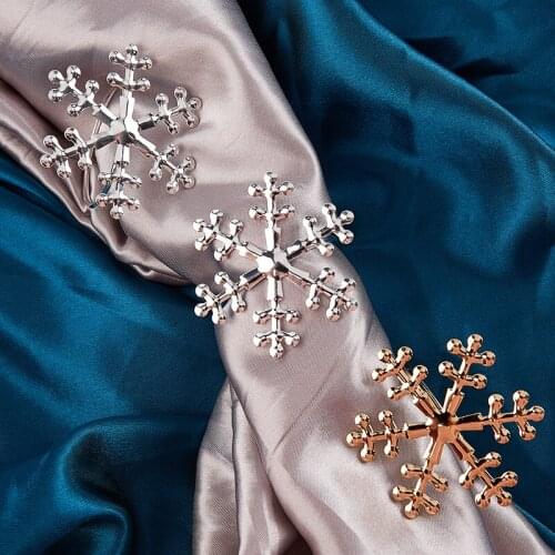 3Pcs Snowflake Shape Napkin Rings Birthday Wedding Banquet Party Decoration