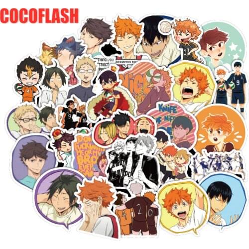 10/50pc/set Haikyuu Volleyball Cartoon Children Stickers Skateboard Guitar Suitcase Girls Waterproof scrapbooking Kids Toys