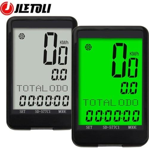 JLETOLI Wireless Bike Computer Auto Wake Bicycle Speedometer Backlight Cycling Stopwatch Odometer 9 Languages MTB Accessories