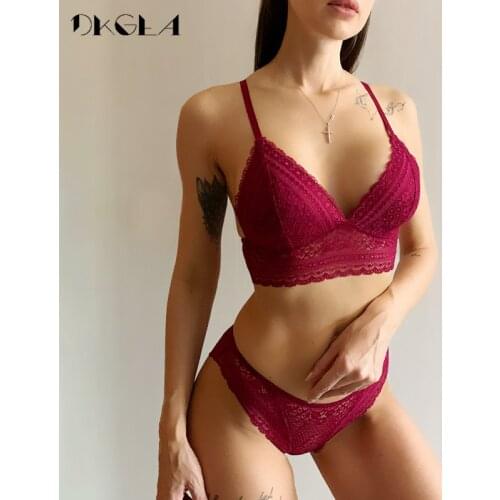 New Young Girl Seamless Vest Bra Set Plus Size 38 36 Ultrathin Cotton Women Lingerie Sexy Embroidery Lace Underwear Sets Black