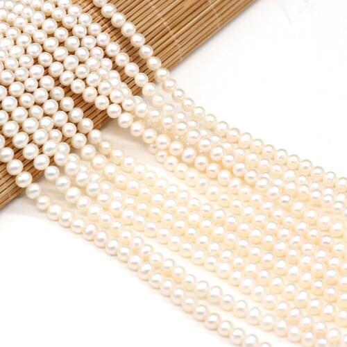 Natural Freshwater Pearl Beads For DIY Jewelry DIY For Making Necklaces Bracelets Earrings White beads Rice Shape 5-5.5 cm 36cm
