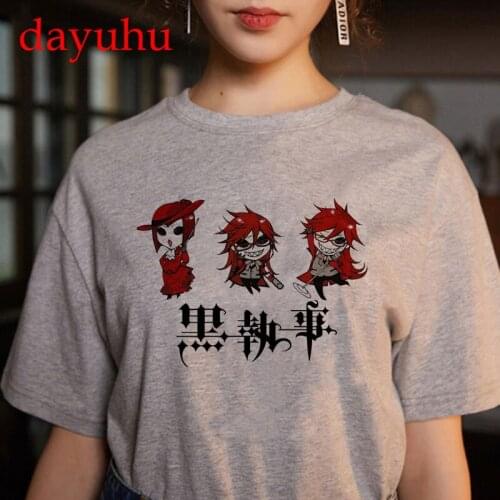 Black Butler Tshirt Sebastian Ciel Phantomhive T-shirt Men Harajuku Graphic Top Tee Cute Anime Shirt Manga Kawaii T Shirt Male