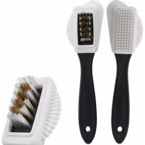 Black 3 Side Cleaning Brush For Suede Nubuck Boot Shoes S Shape Shoe Cleaner Shoes Renovation Cleaning Care