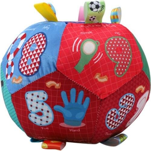 Colorful Arabic Numeral Baby Hand Grab Soft Cloth Ball Visual Developmental Toy
