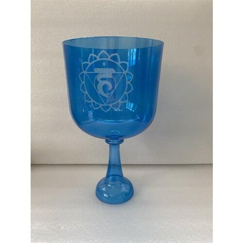 Crystal singing bowl 3G note perfect pitch throat chakra with engraving 432Hz for sound healing