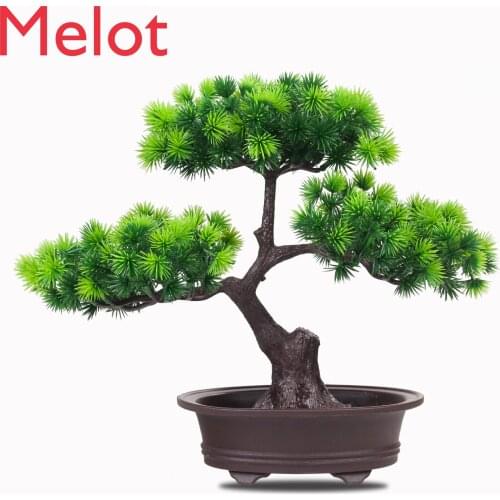 Simulation Artificial Flower Potting Decoration Fake Trees Big Welcome Pine Plastic Bonsai Simulation Pine Indoor Green Plant