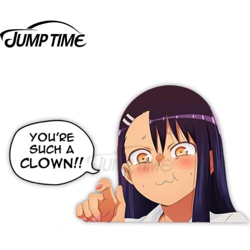 JumpTime 13 x 6.9cm For NAGATORO Don't Toy With Me Anime Miss Nagatoro Peeker Creative VAN Sticker Bumper Decor Vinyl Car Decal