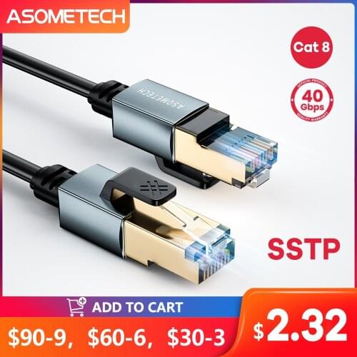 Cat8 Ethernet Cable SSTP 40Gbps 2000MHz Lan Cord Cable Cat 8 RJ45 Networking Cable for Laptops Router Modem Internet Patch Cable