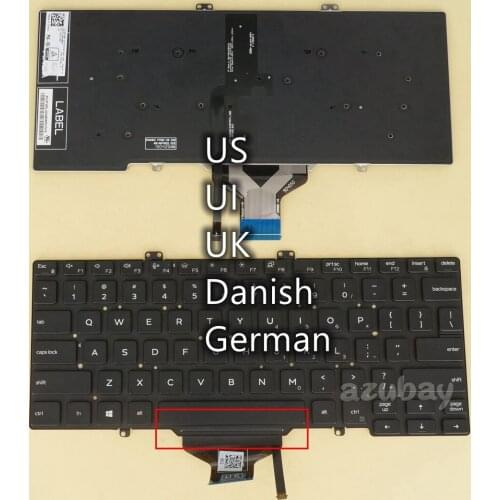 US UK German Danish Keyboard for DELL Latitude 7400 5400 5401 (2019 Ver.) 0RN86F 0V5H1J 0V2RM9 0VWKCT 0GJXGM Backlit, No Pointer