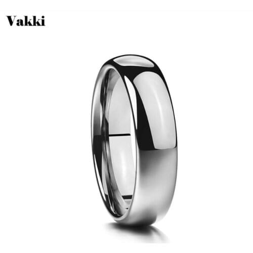 VAKKI Mens Rings 6MM Wedding Engagement Band Tungsten Carbide Ring Trendy Male Band Ring Jewelry USA Size 7-12