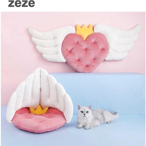 Angel wing love cat sleeping mat cat bed all year round lovely cat nest mat cat villa peoples favorite dual purpose