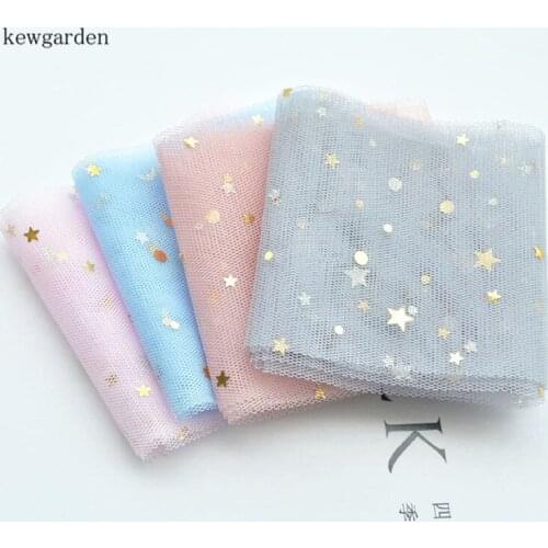 Kewgarden Handmade Tape Stars Lace Gauze Ribbons 6CM 8CM 10CM DIY Hair Bows Brooch Accessories Satin Riband 10 Meters