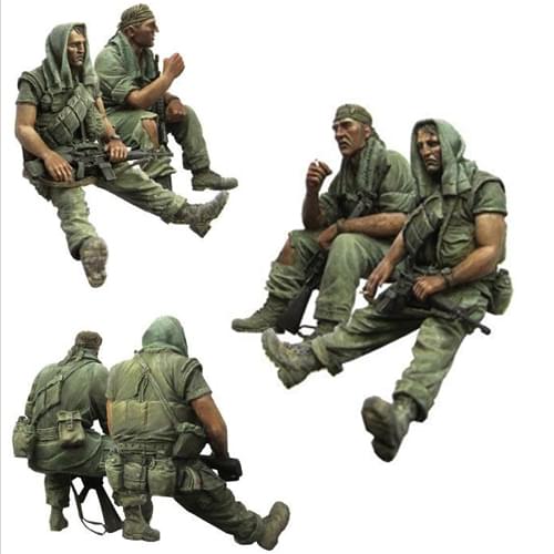 1:35 scale die-cast resin war scene model resin modern warfare 2 people white model free shipping 35642