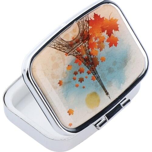 Medicine Holder Case 2 Grids Travel Pocket Purse Pill Organizer Box Planner