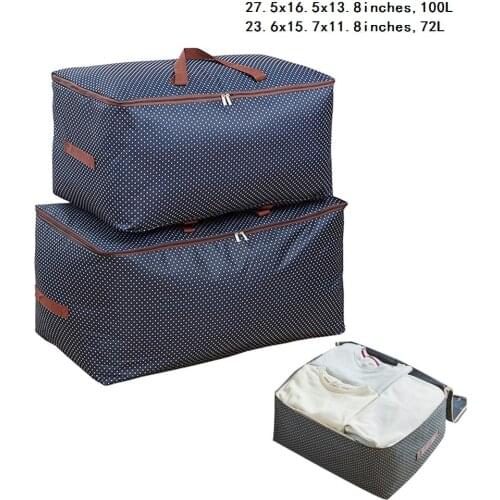 100L/ 72L Storage Bag, Foldable Large Capacity Clothes Storage Bag for Comforters Blankets Bedding Duvets Clothes Sweaters, 1Pcs