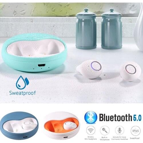 Mini Bluetooth 5.0 Headset Wireless Headset 3D Stereo Sports Wireless Headphones Earphones 500 mAh Rechargeable for headphones