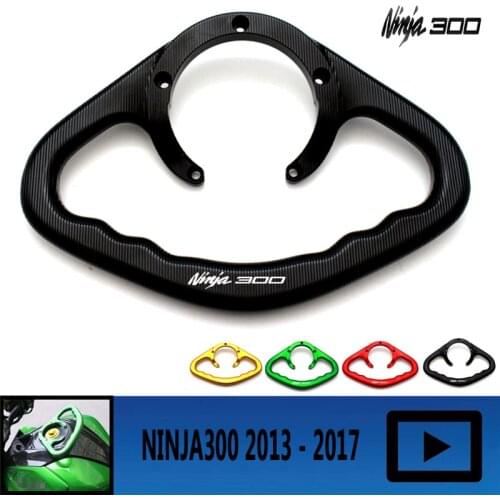 Motorcycle Accessories CNC Passenger Handgrips Hand Grip Tank Grab Bar Handles Armrest Black For KAWASAKI NINJA300 2013 - 2016