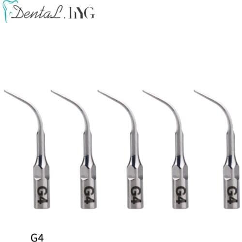 5pcs G4 Dental Scaler Tips Fit EMS Woodpecker Ultrasonic Scaler Handpiece Dental Ultrasonic Scaler Scaling Tip