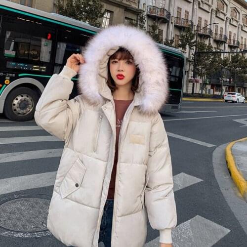 2021 New Fashion Down Jackets Women Winter Coat Short Fur Hooded Thicken Warm Down Cotton Padded Winter Jacket Women