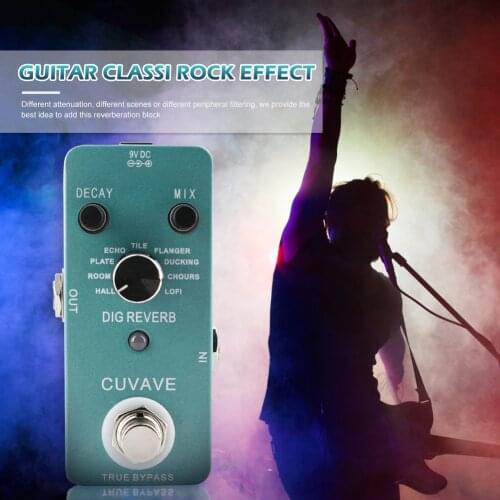 Guitar Effect Pedal True Bypass Shell Mini Digital Reverb Guitar Parts Lightweight Portable Music Elements for Cuvave