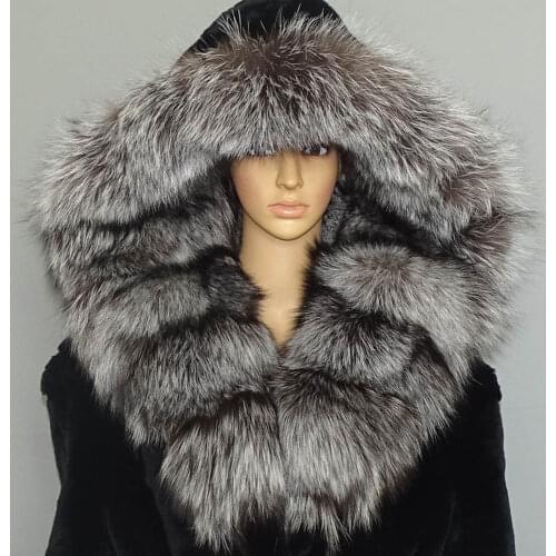 QGREALFUR Fur Coats With Collar