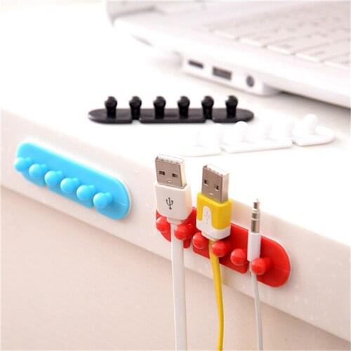 Happy Sale 2X Wire Cord Clip Cable Line Holder Tie Fixer Organizer Drop Adhesive Clamp